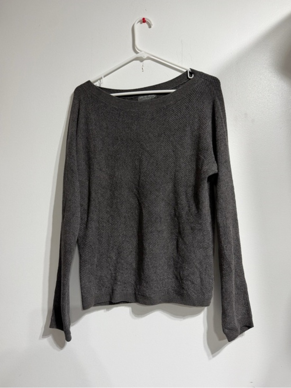 Barefoot Dreams CozyChicUltra Lite Charcoal Grey Long Sleeve Knit Sweater Size s